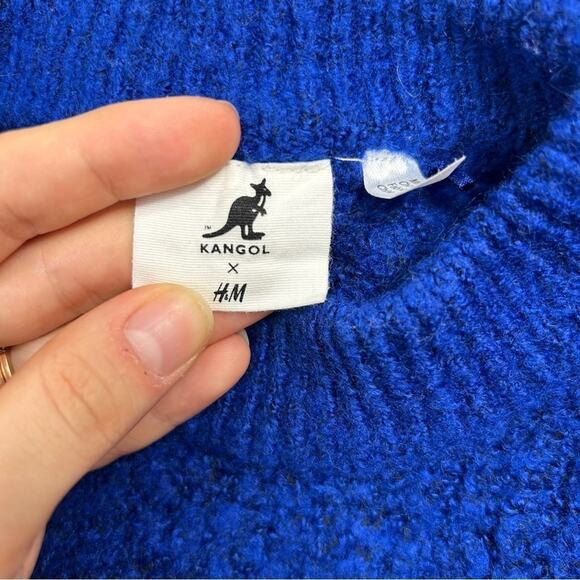 KANGOL x H&M Knit Sweater Womens Size XS Oversized Striped Colorful Comfy Cozy - Picture 7 of 8